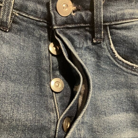 3x1 NYC Sz 25 High  Rise Buttonfly Raw Hem Distressed Jean Shorts - Picture 11 of 11